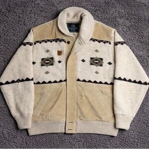 Beige and Cream Bomber Jacket